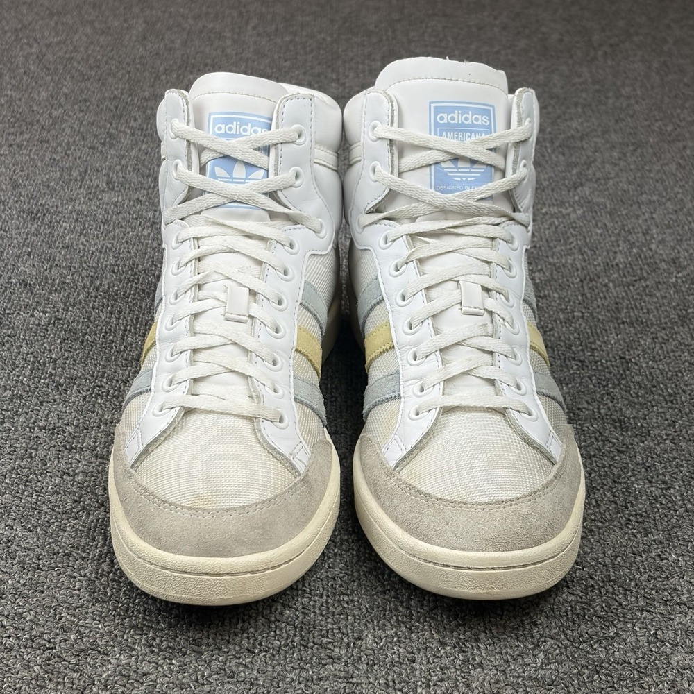 Adidas Americana Hi White Blue Yellow High Top Sneakers Shoes Mens 10.5 EF2505 - Picture 3 of 9